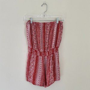 FOREVER 21 Strapless Red Romper